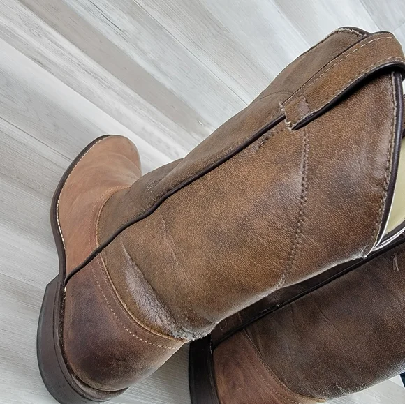 Laredo 2 Tone Brown Leather Western Cowgirl Boots Women's Size 8.5M USA Made - Picture 7 of 16